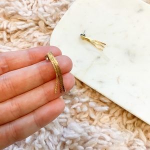 Vintage Gold Fringe Dangle Earrings w/ Stud Back
